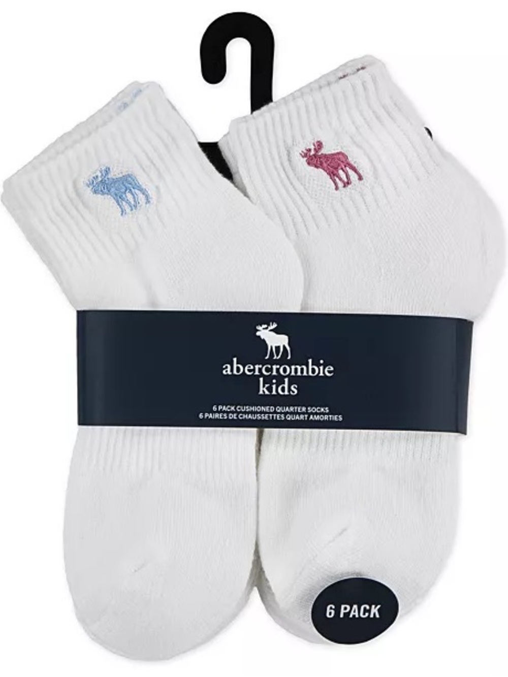 NWT ABERCROMBIE KIDS Boys' and Girls' Neutral Ankle Socks, 6-Pack
SIZE 9-11